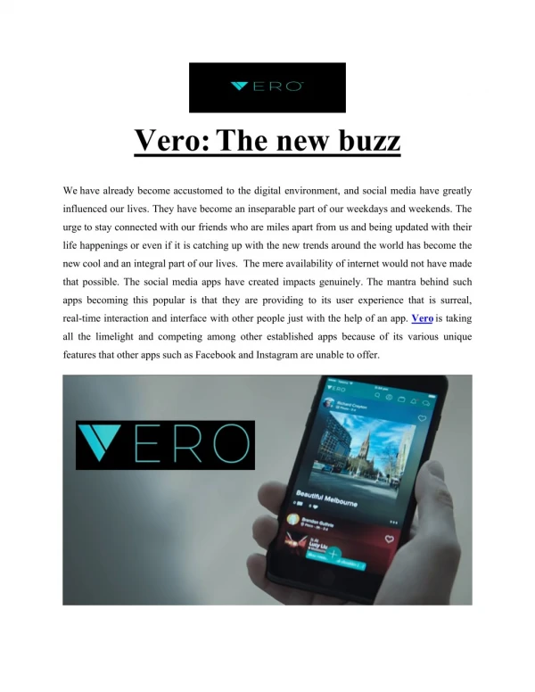 Vero: The New Buzz
