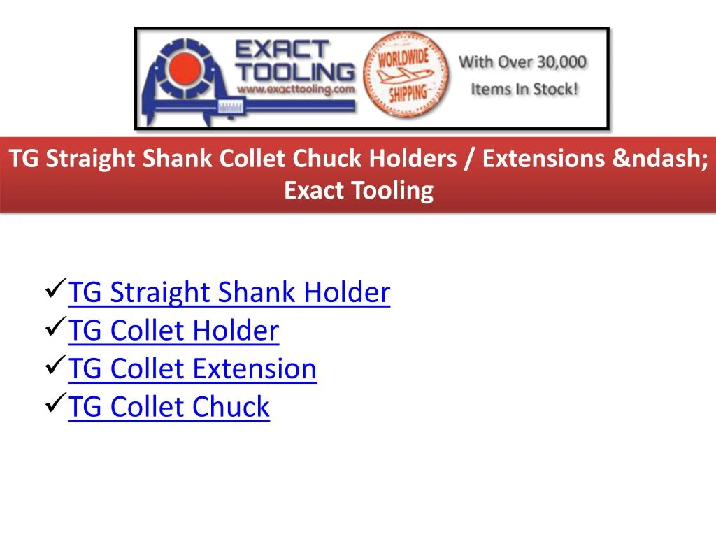 tg straight shank collet chuck holders extensions