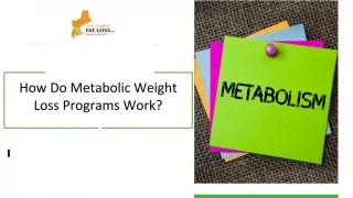 How Do Metabolic Weight Loss Programs Work? - slide 1