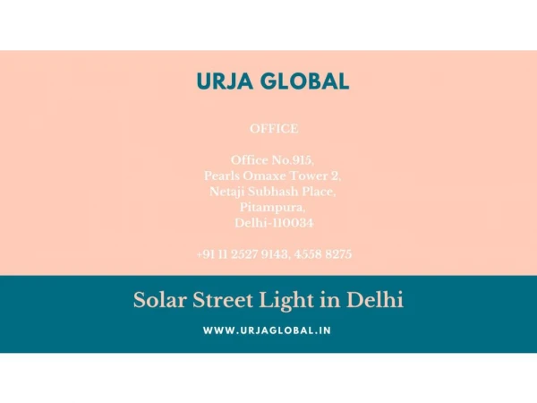 Solar street Light In Delhi