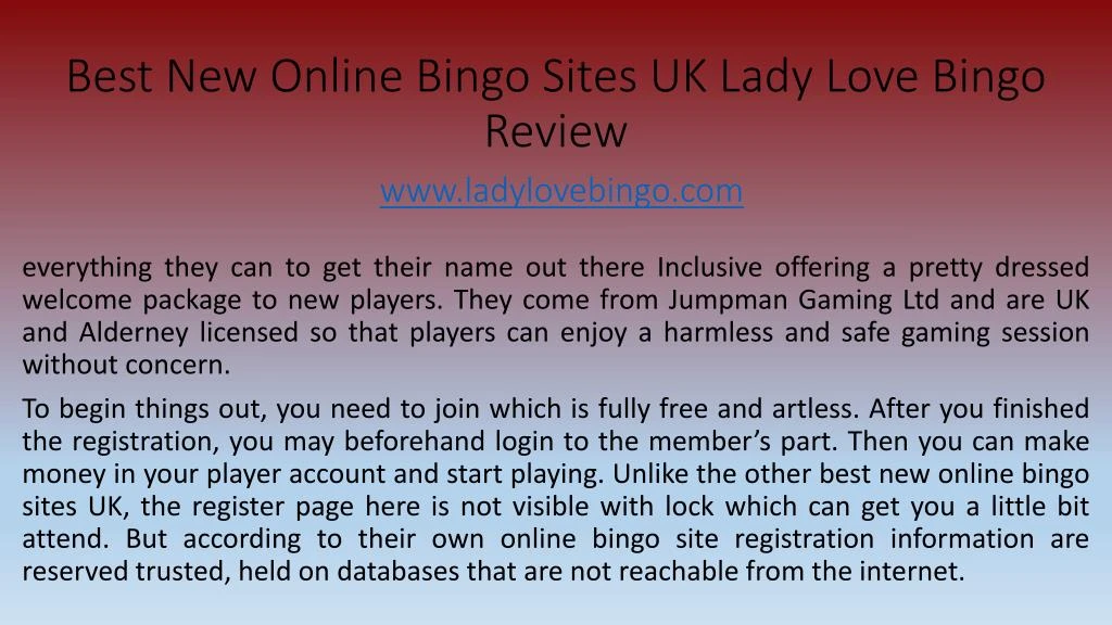 best new online bingo sites uk lady love bingo review www ladylovebingo com