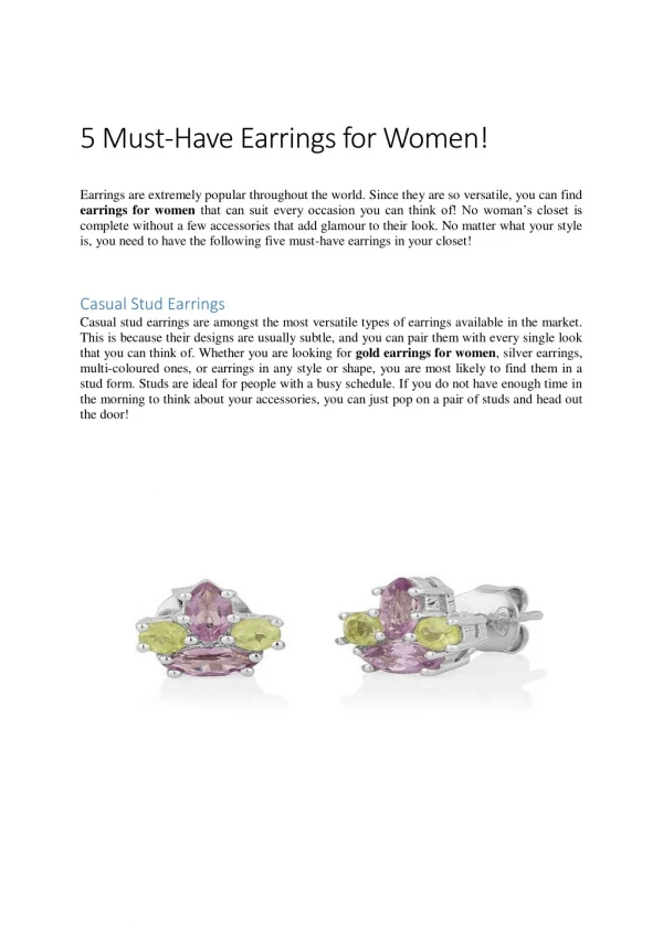 5 Must-Have Earrings for Women!