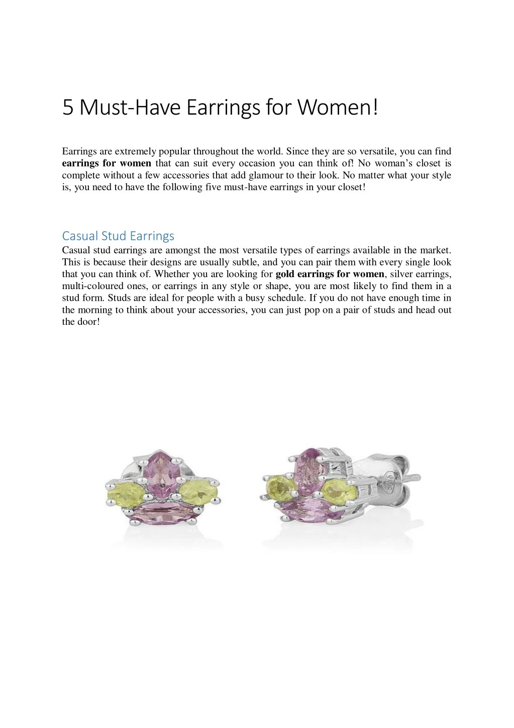 5 must have earrings for women earrings