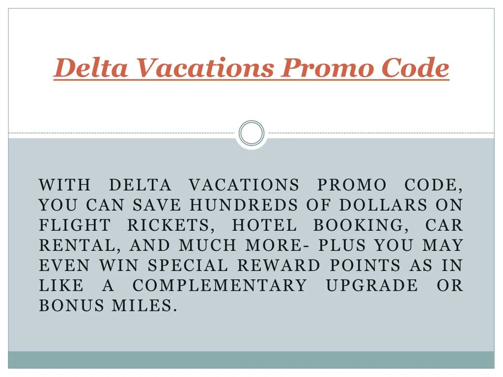 delta vacations promo code