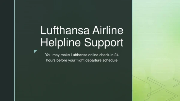 Lufthansa airline helpline support