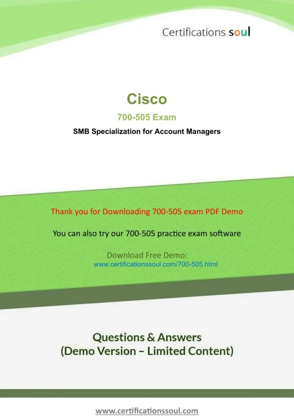 Proctored Exams for Validating Knowledge 700-505 Cisco Exam Dumps