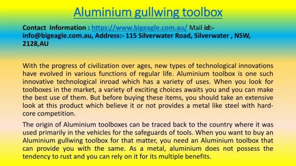 Make the Best Use of Some of the Finest Aluminium Toolboxes