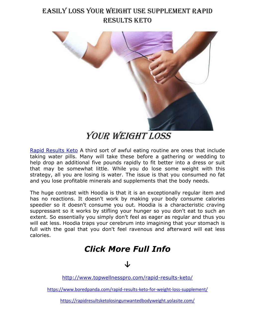 easily loss your weight use supplement rapid