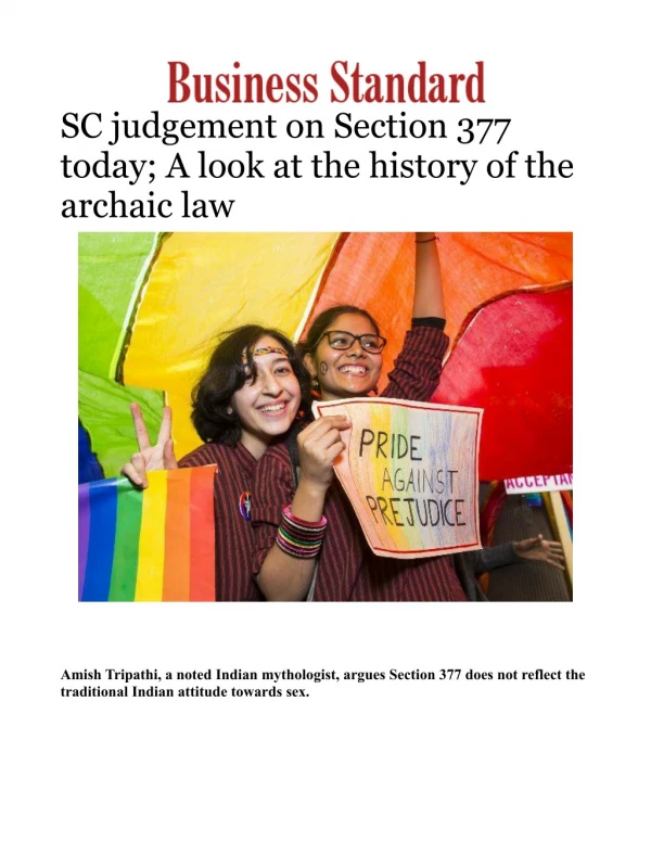 SC judgement on Section 377 today; A look at the history of the archaic law 
