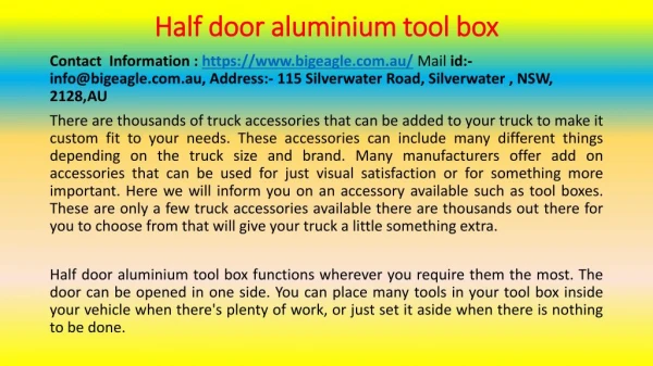 Truck Aluminium Toolboxes - How Important Are They?