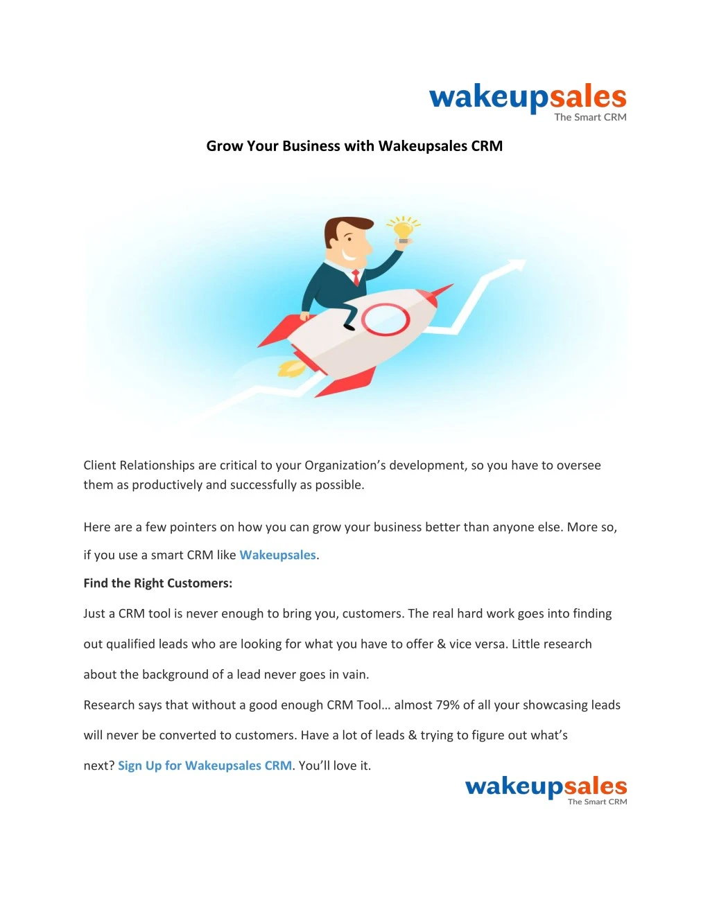grow your business with wakeupsales crm