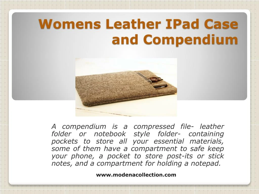 womens leather ipad case and compendium