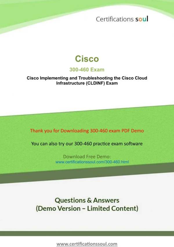 300-460 Cisco CCNP Cloud Exam Questions And Answers
