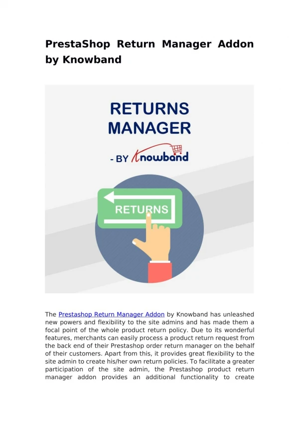 Prestashop Return Manager Addon by Knowband