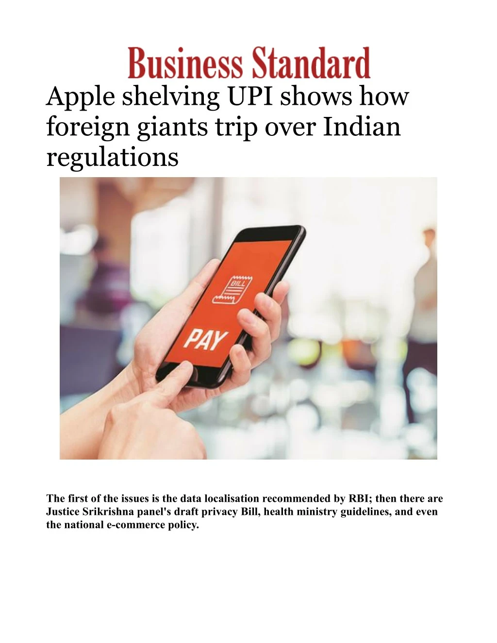 apple shelving upi shows how foreign giants trip