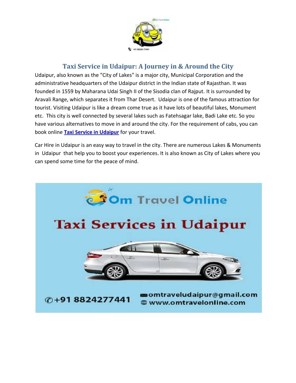 taxi service in udaipur a journey in around