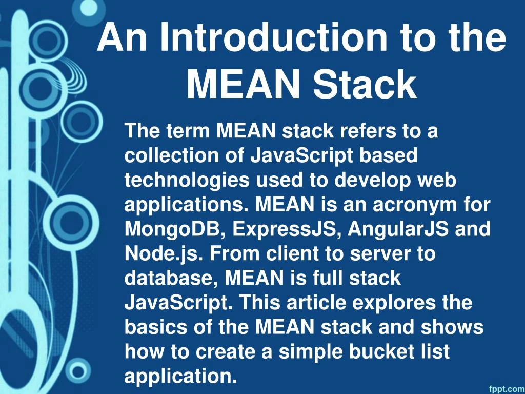 an introduction to the mean stack