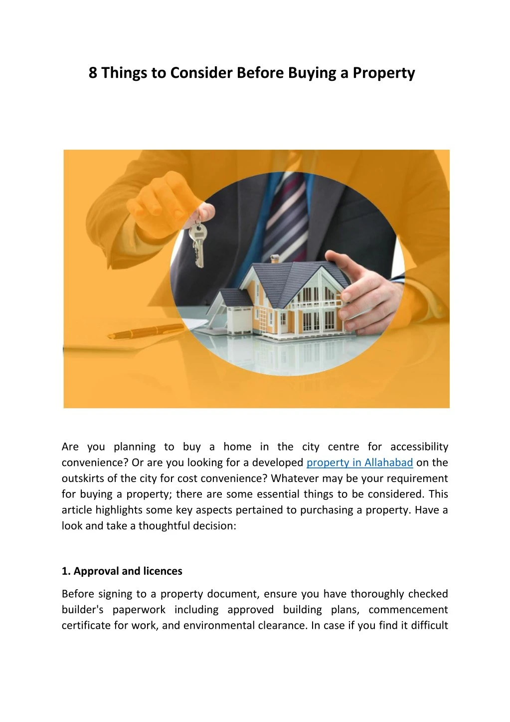 8 things to consider before buying a property