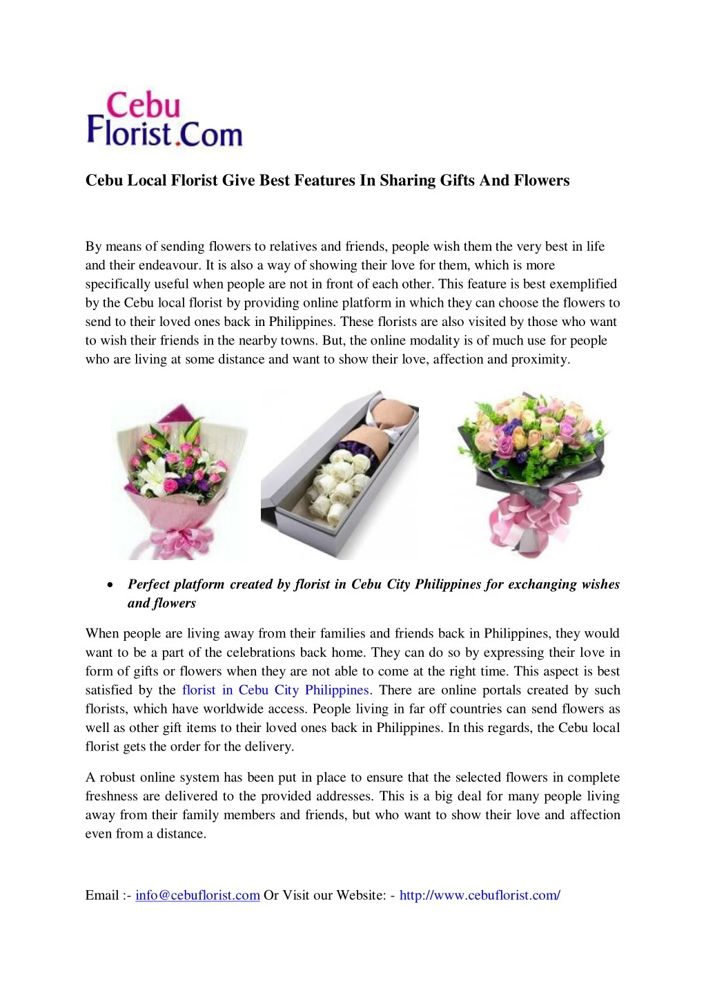 cebu local florist give best features in sharing