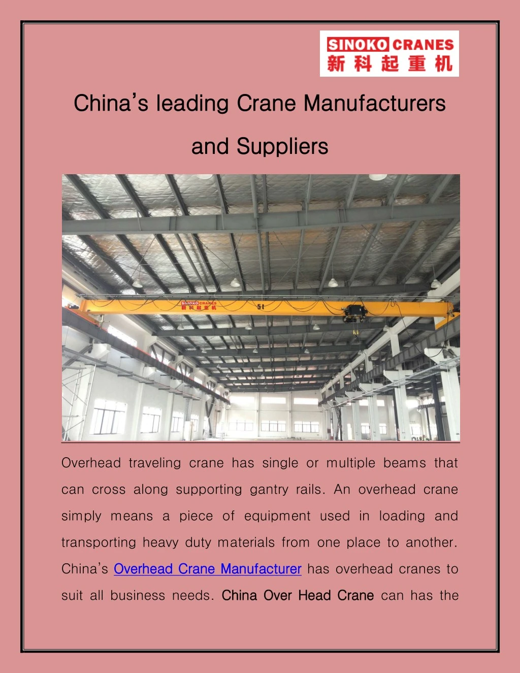china s leading crane manufacturers china