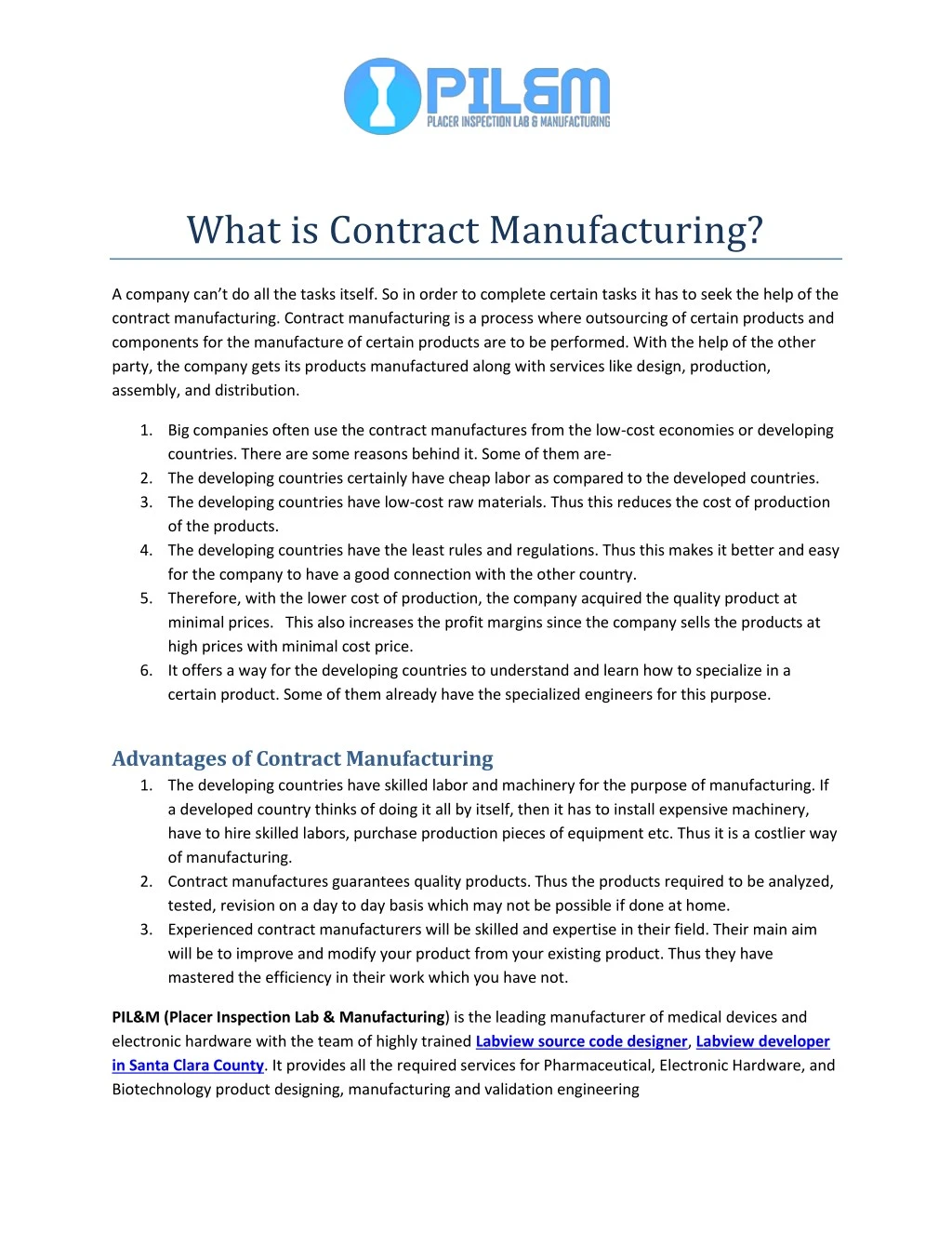 what is contract manufacturing