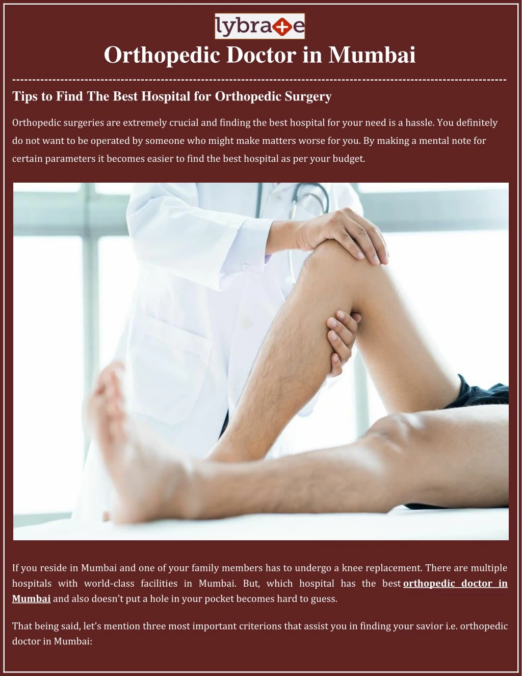 orthopedic doctor in mumbai tips to find the best