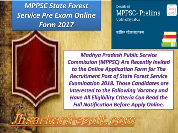 mppsc state forest service pre exam online form