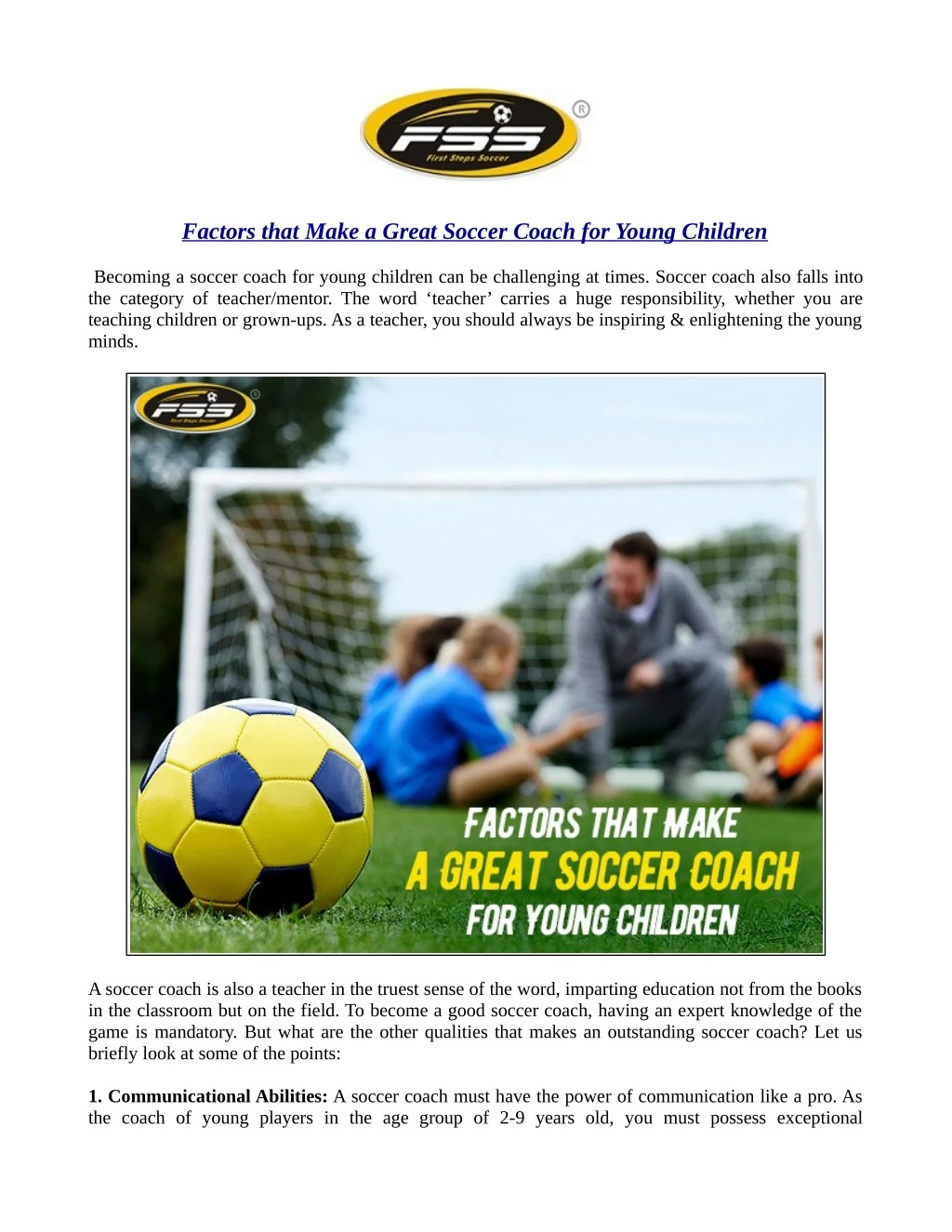 factors that make a great soccer coach for young