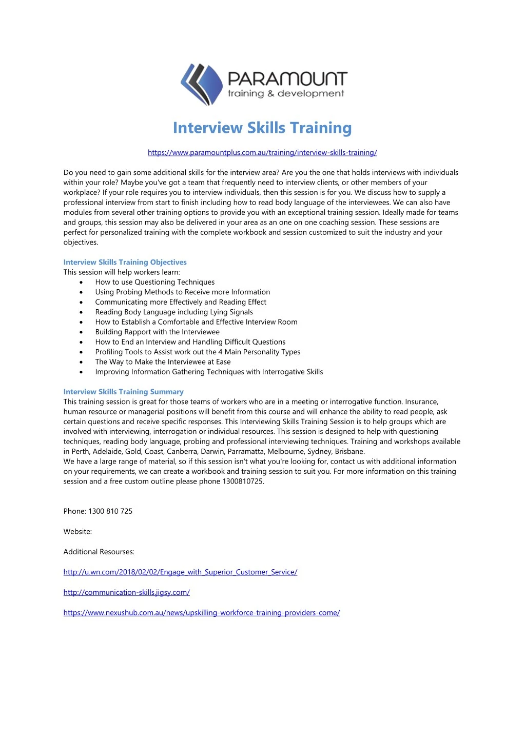 interview skills training https www paramountplus