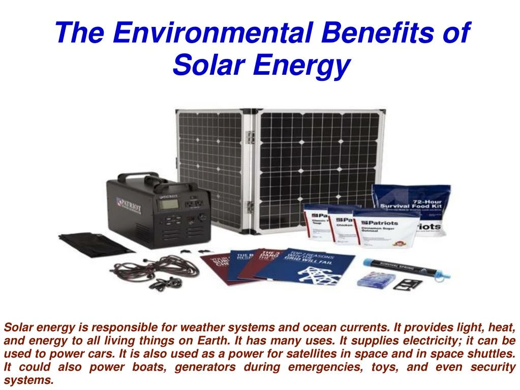 the environmental benefits of solar energy