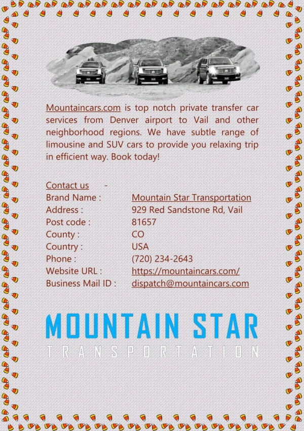 Transportation Services From Denver Airport to Vail