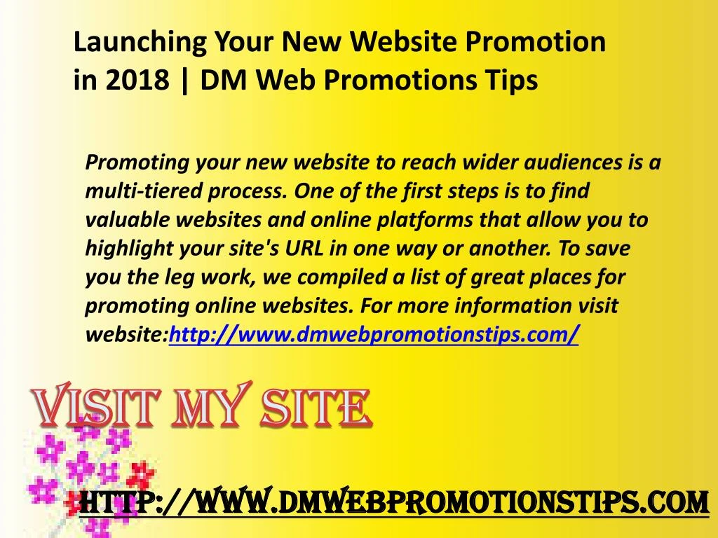 launching your new website promotion in 2018