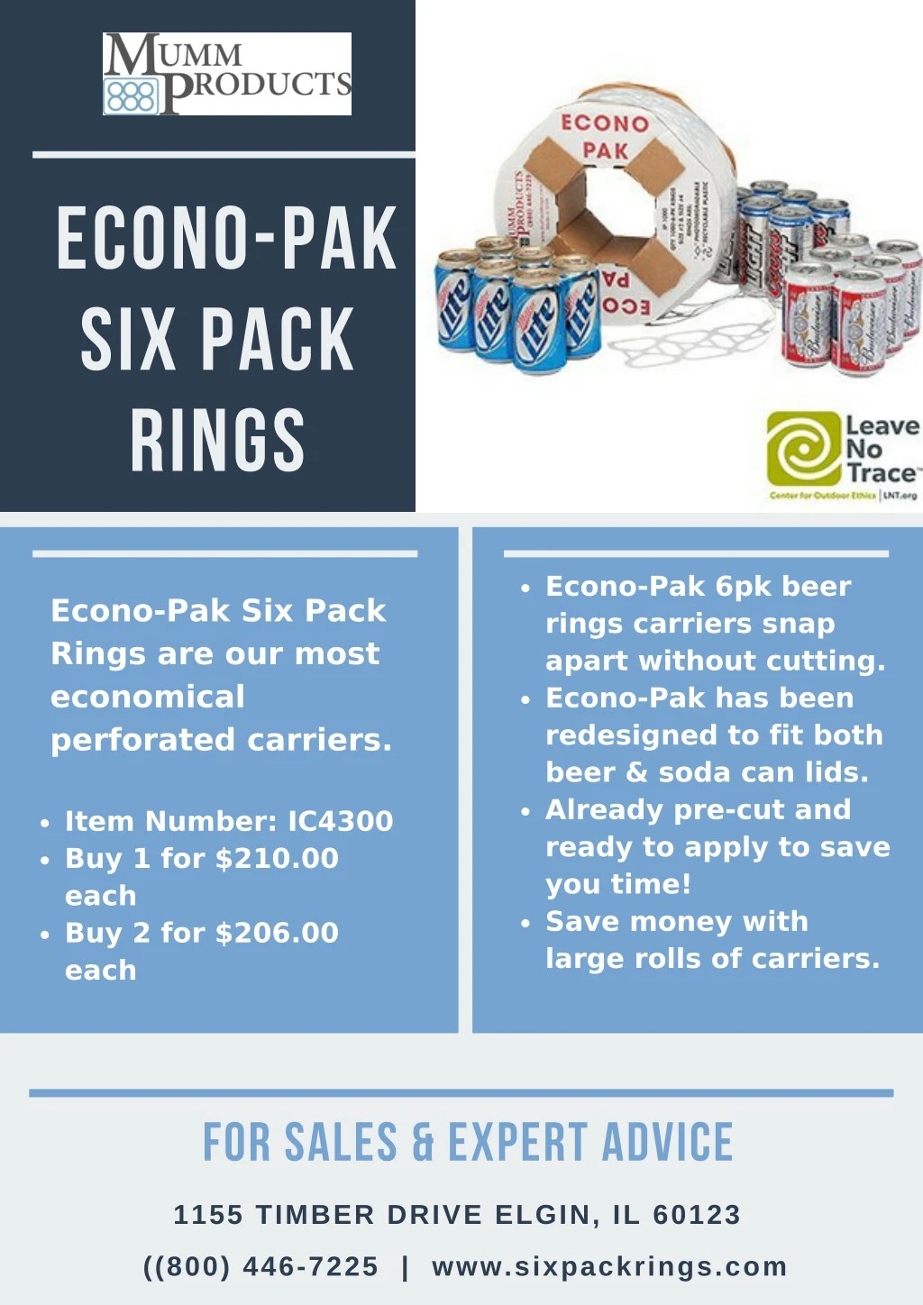 econo pak six pack rings