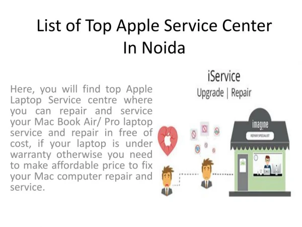List of top apple service center in Noida U.P 201301