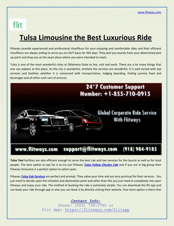 Tulsa Limousine the Best Luxurious Ride