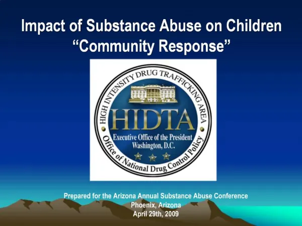 Impact of Substance Abuse on Children Community Response