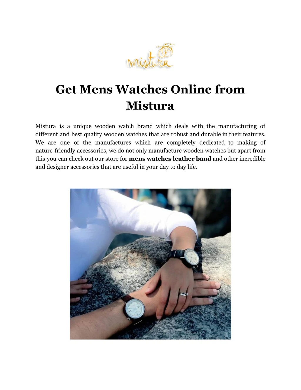get mens watches online from mistura