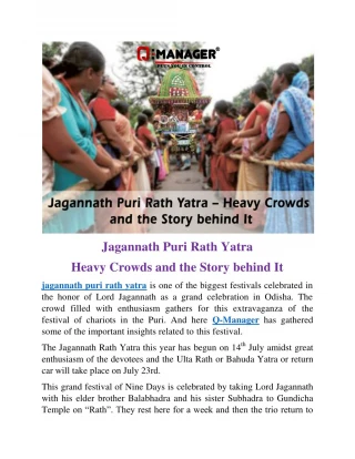 Jagannath Puri Rath Yatra â€“ Heavy Crowds and the Story Behind It