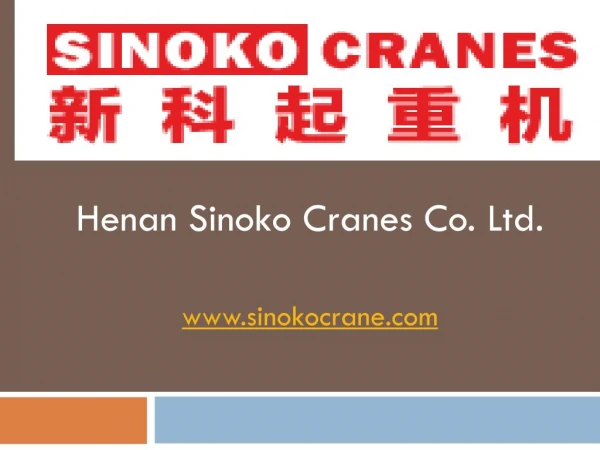 Types of Cranes - Henan Sinoko Cranes Co. Ltd.