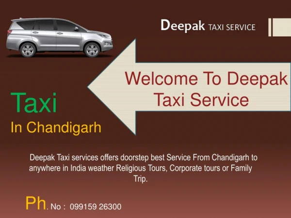 Taxi In Chandigarh