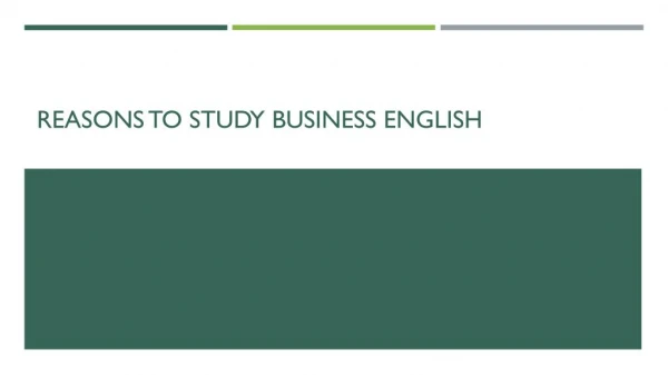 Resons to study Business English