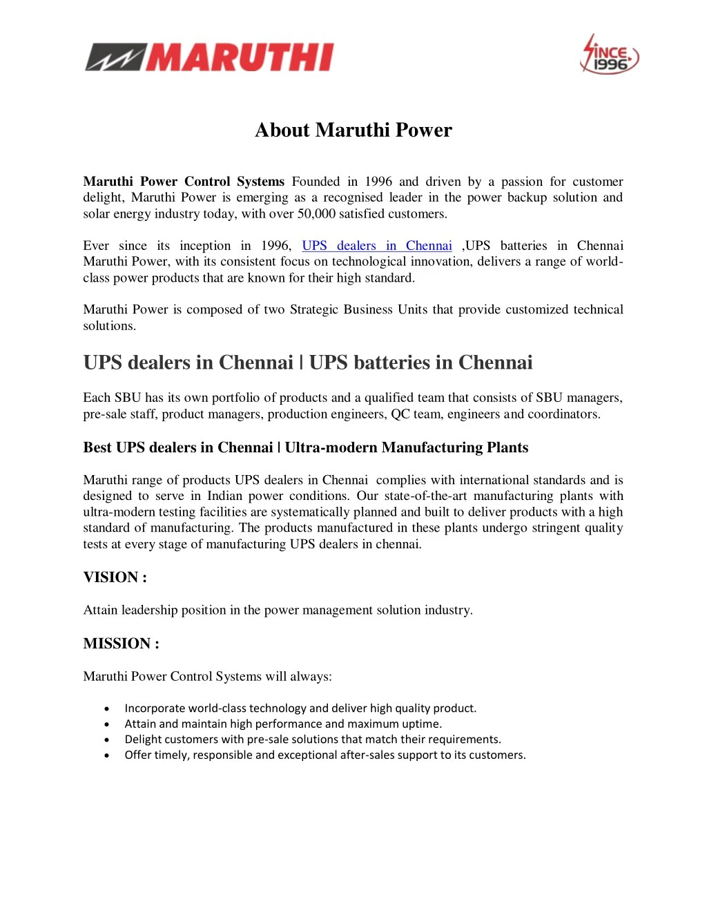 about maruthi power