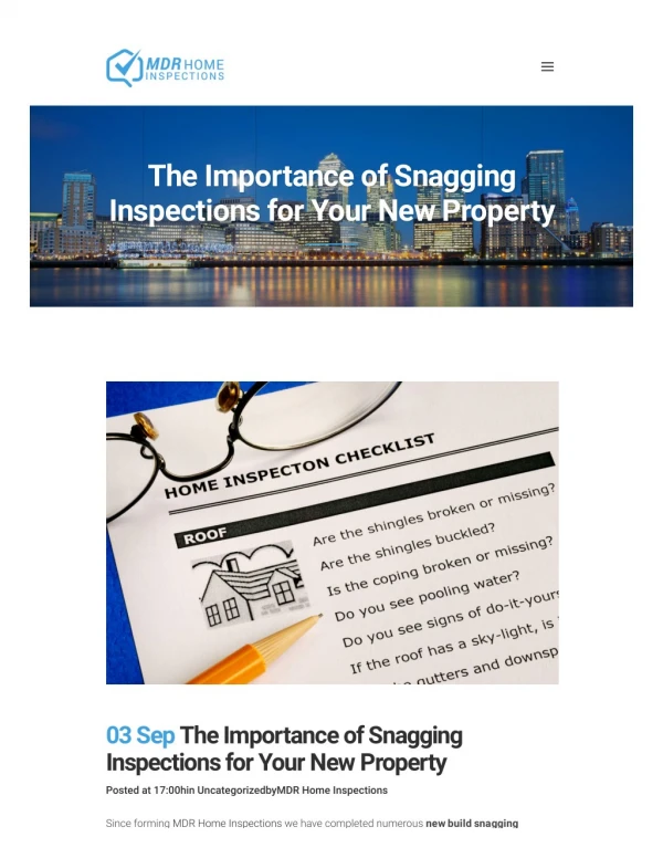 The Importance of Snagging Inspections for Your New Property