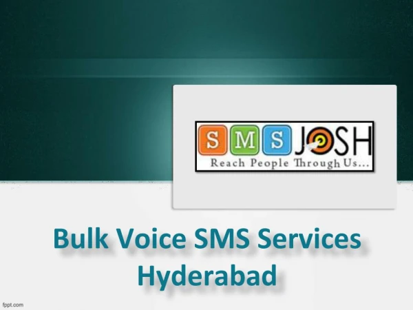 Voice SMS Services Hyderabad, Bulk Voice SMS Company In Hyderabad - SMSjosh