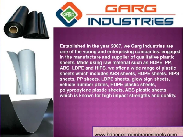 HDPE Geomembrane Sheets Manufacturer & Supplier India