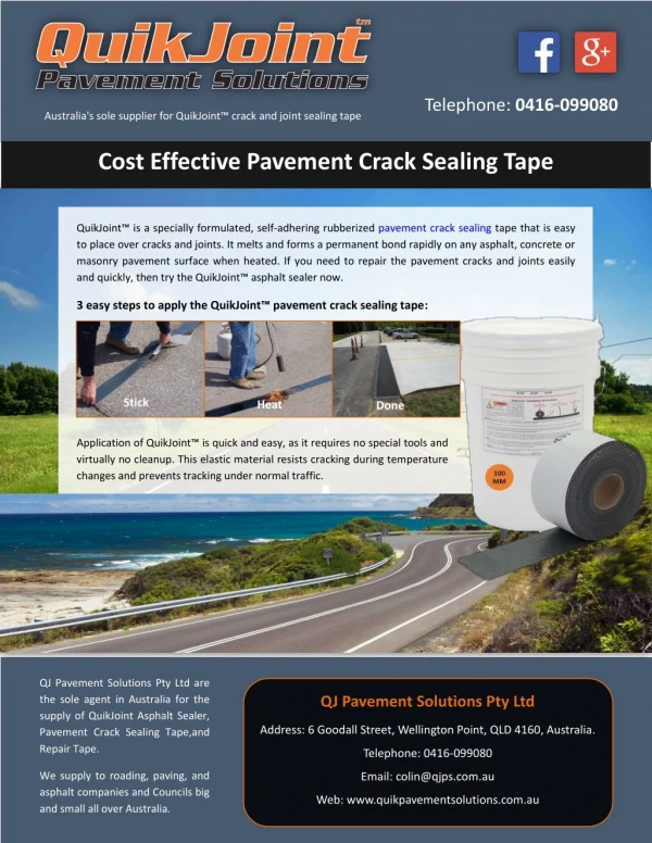 Cost Effective Pavement Crack Sealing Tape