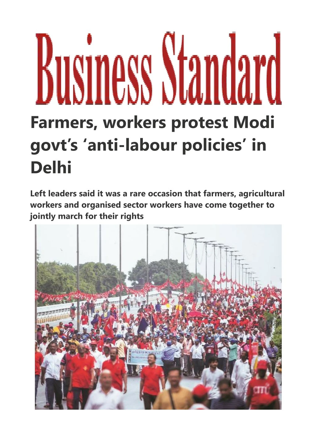 farmers workers protest modi govt s anti labour