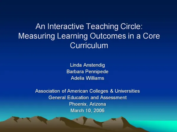 An Interactive Teaching Circle: Measuring Learning Outcomes in a Core Curriculum