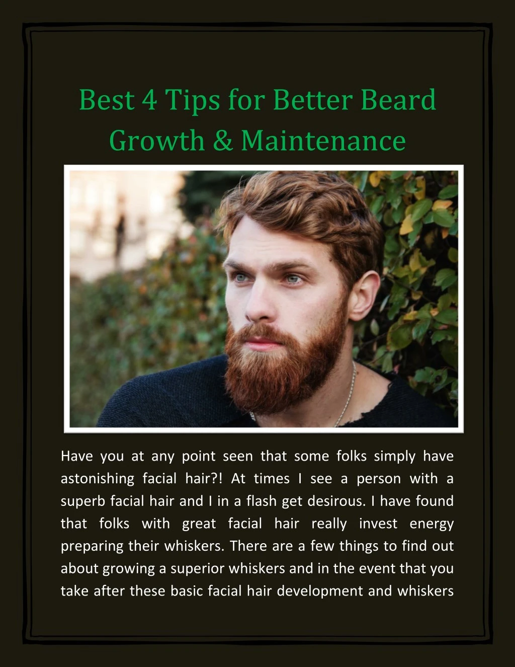 best 4 tips for better beard growth maintenance