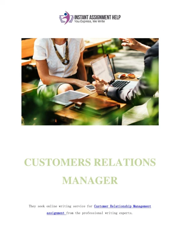 Customer Relationship Management Assignment Help Australia